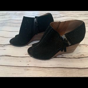 Lucky Brand Perforated Wedge Booties